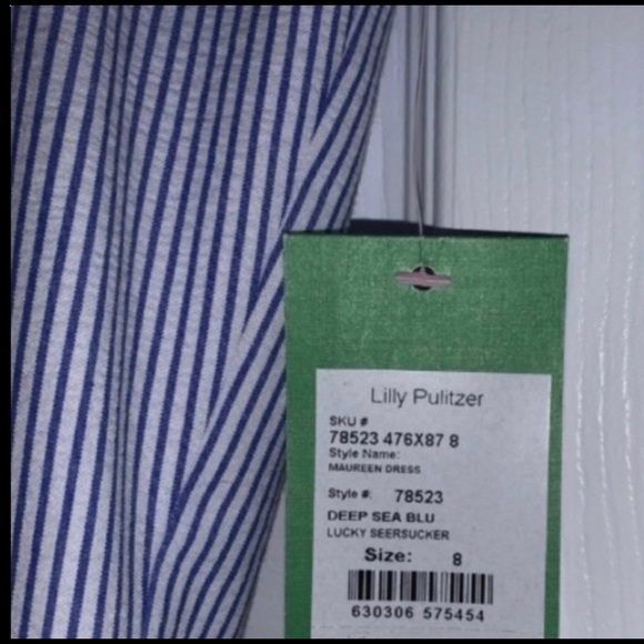 NWT, Lilly Pulitzer Halter Seersucker Dress, Size 8 - Picture 7 of 8